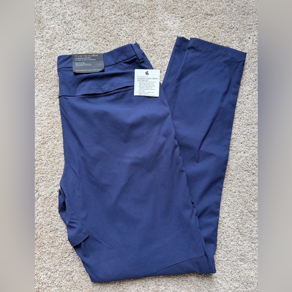 Lululemon Pants Men's 33x34 Blue Classic Tapered Fit Performance Commission Golf